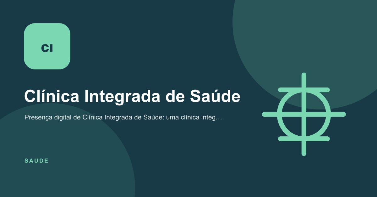 Capa do site Clínica Integrada de Saúde