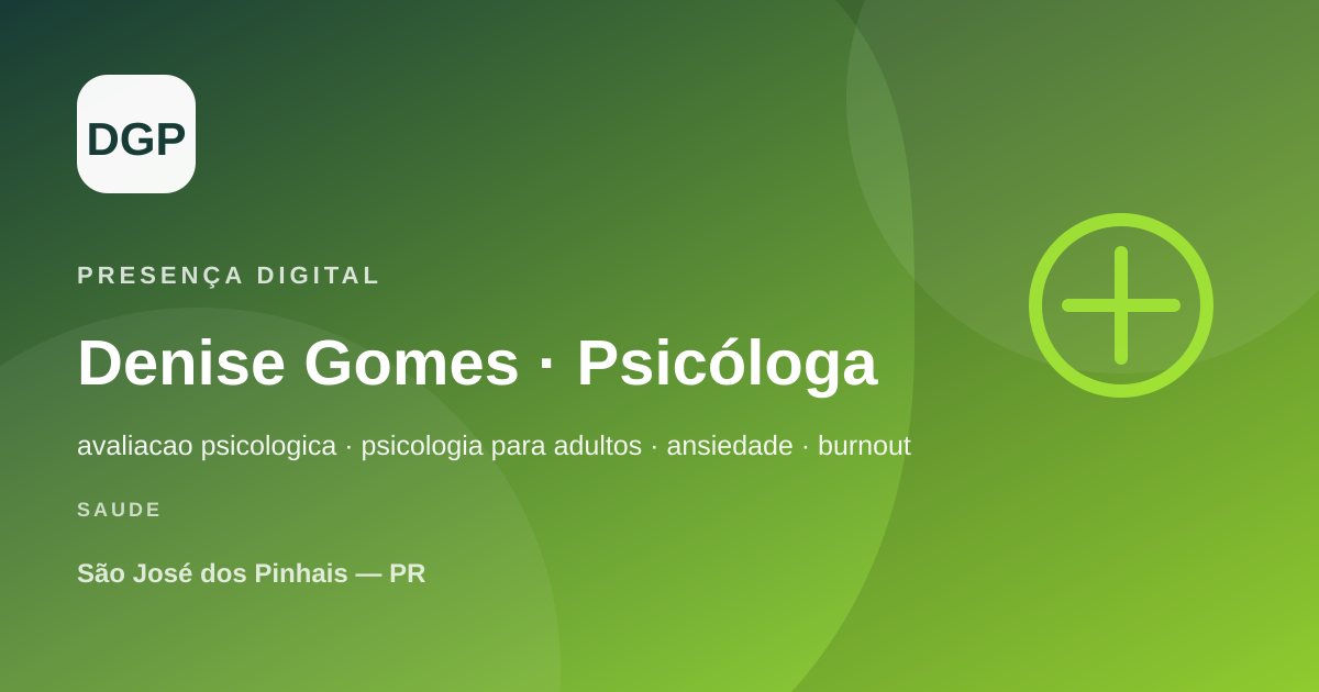 Capa do site Denise Gomes · Psicóloga