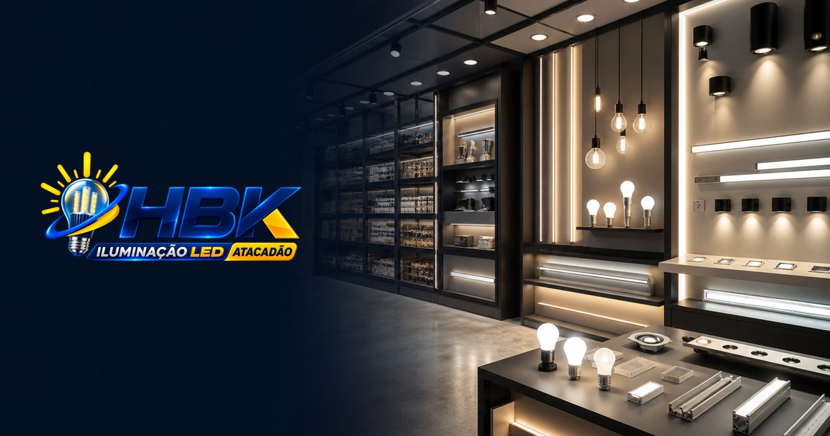 Capa do site HBK Iluminação LED Atacadão