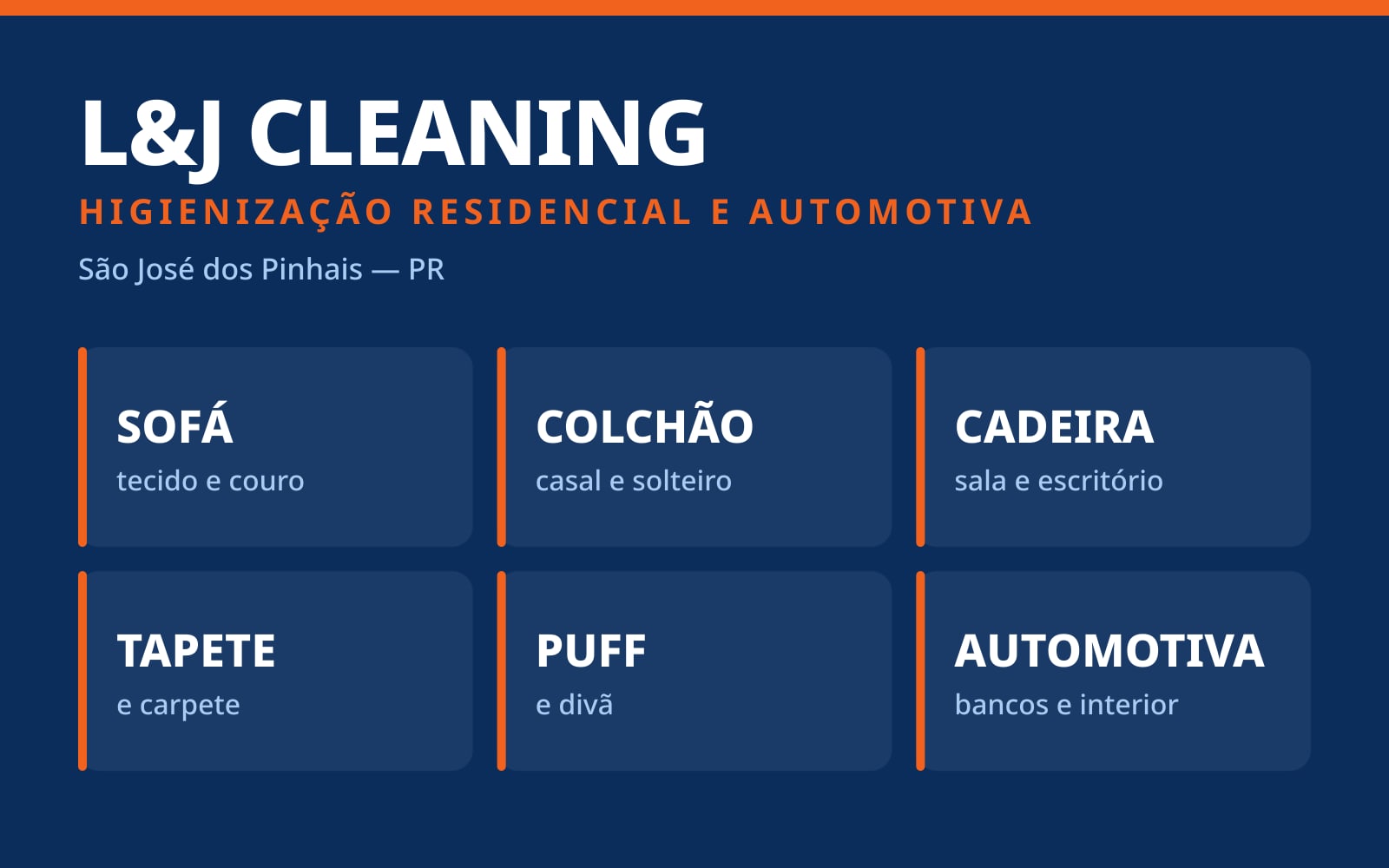 Capa do site L&J Cleaning