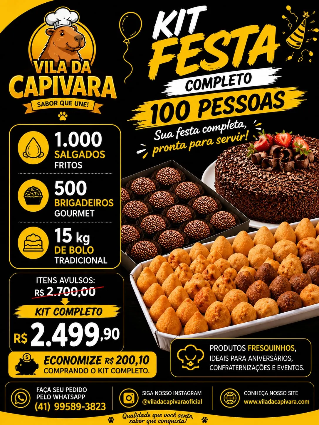 Kit Festa completo para 100 pessoas